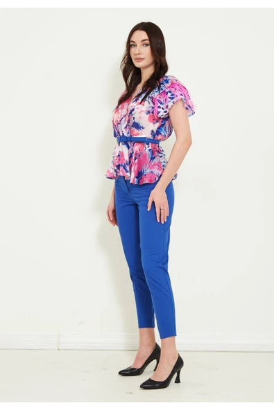 Modatalika Kadın Kemerli Kısa Kollu Tasarım İkili Takım - Resim 5