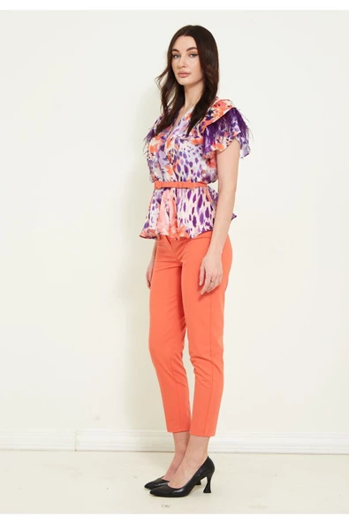 Modatalika Kadın Kemerli Kısa Kollu Tasarım İkili Takım - Resim 2