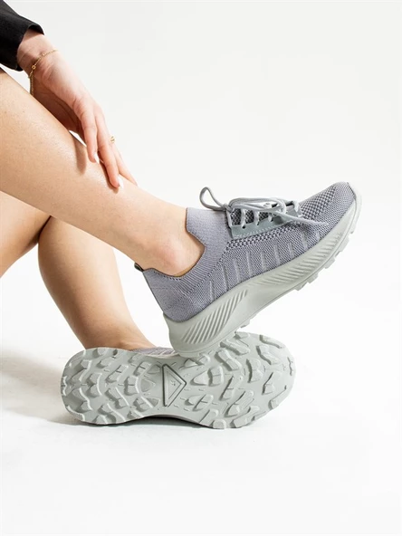 Amsterdam Ultra Rahat Gri Kadın Spor Ayakkabı - 3