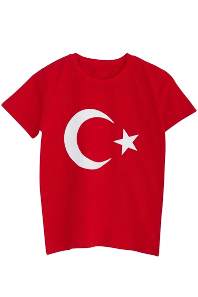 Raspberry Bayrak Baskılı Penye T-shirt