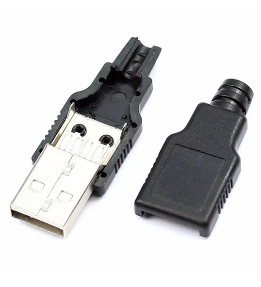 4 Pin Usb Erkek Soket Plastik Kapaklı Bağlantı - Resim 4