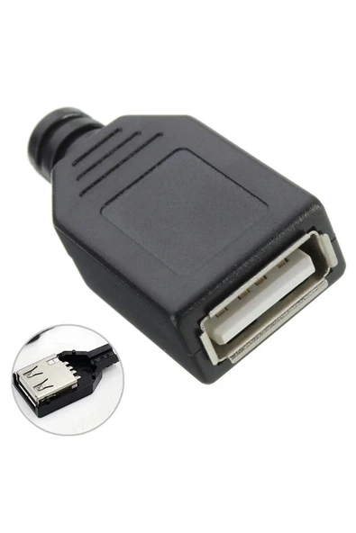 4 PİN DİŞİ USB SOKET - PLASTİK KAPAKLI USB BAĞLANTI - 3