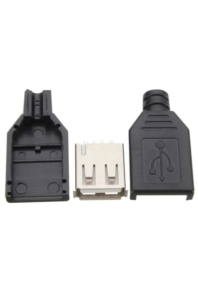 4 PİN DİŞİ USB SOKET - PLASTİK KAPAKLI USB BAĞLANTI - 2