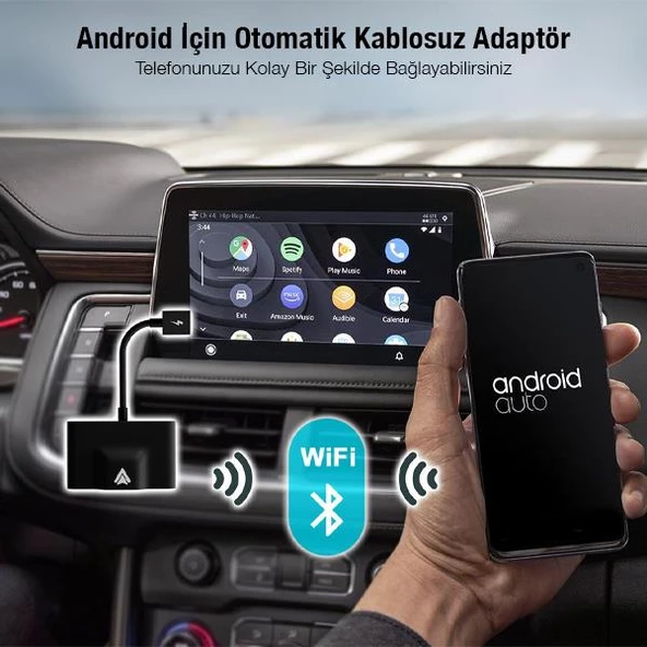 Polham Araç İçi Android Cihazlar İçin Kablosuz Android Multimedya Carplay Adaptörü,Wireless Çevirici - 2