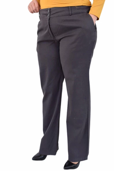 Kadın Kanvas Düşük Bel Bol Pantolon BOLT-036 - Resim 3