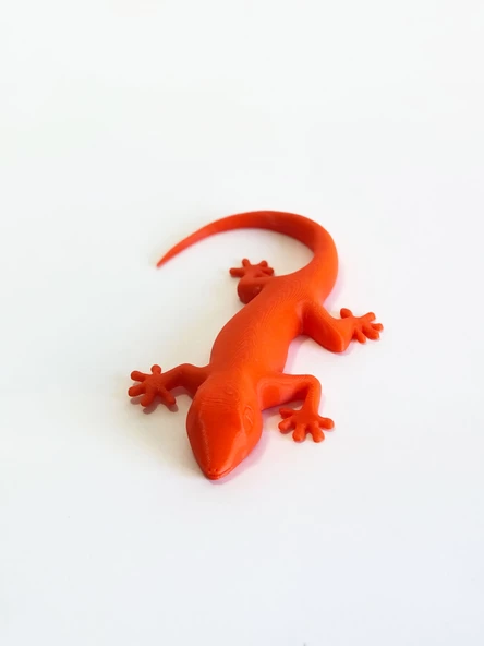 3D Kertenkele Gecko Figürlü Model Oyuncak - Turuncu - Resim 4