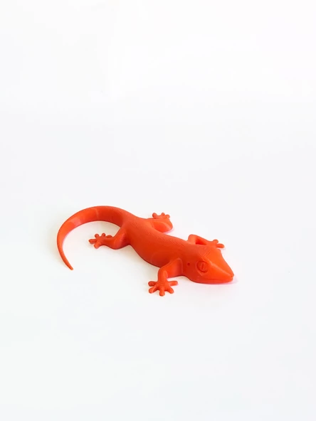 3D Kertenkele Gecko Figürlü Model Oyuncak - Turuncu