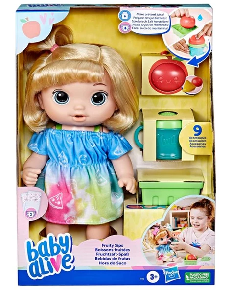 Baby Alive Bebeğimle Eğlenceli Meyveli Yudumlar Sarışın F7356