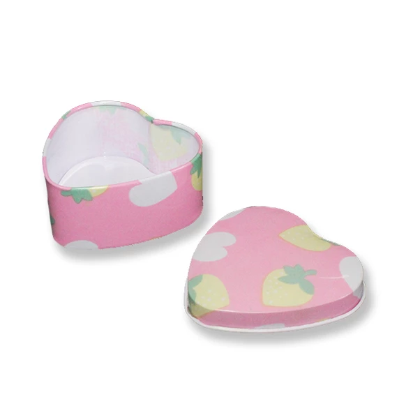 12 Adet Kalp Şeklinde Pembe Metal Kutu