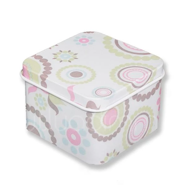 12 Adet Çiçek Desenli Kare Metal Kutu ürün görseli 1