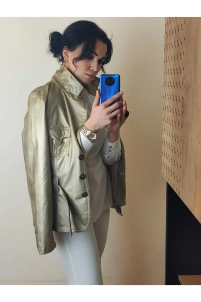 Modatalika Kadın Düğmeli Kısa Mont - Resim 2