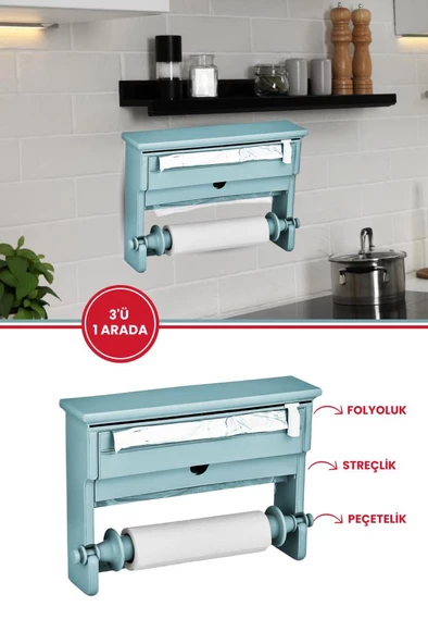 Flosoft 3’lü Folyoluk / Streçlik - Kağıt Havluluk - Folyoluk 3’ü Bir Arada - 9