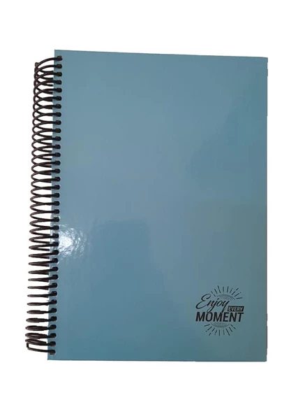 Sert Kapak Spralli Defter 120 Yaprak Kareli 17X24 Orta Boy 1 Adet Enjoy Every Moment Sert Kapak Defter - 5