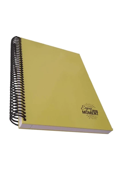 Sert Kapak Spralli Defter 120 Yaprak Kareli 17X24 Orta Boy 1 Adet Enjoy Every Moment Sert Kapak Defter - 10