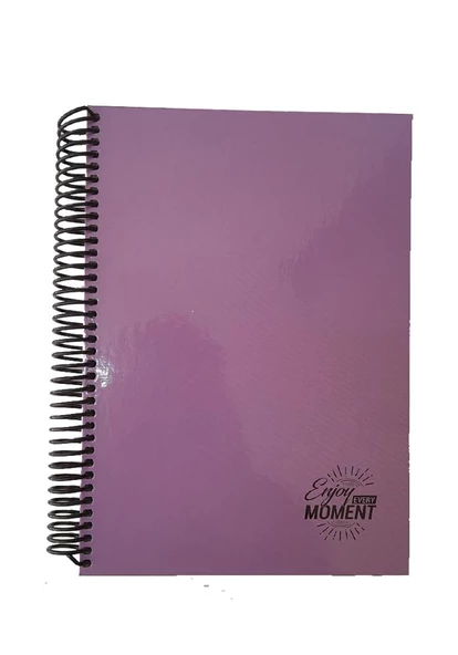 Sert Kapak Spralli Defter 120 Yaprak Kareli 17X24 Orta Boy 1 Adet Enjoy Every Moment Sert Kapak Defter - 2