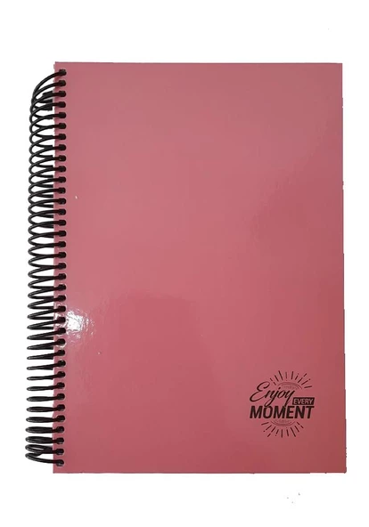 Sert Kapak Spralli Defter 120 Yaprak Çizgili 17X24 Orta Boy 1 Adet Enjoy Every Moment Sert Kapak Defter - 5