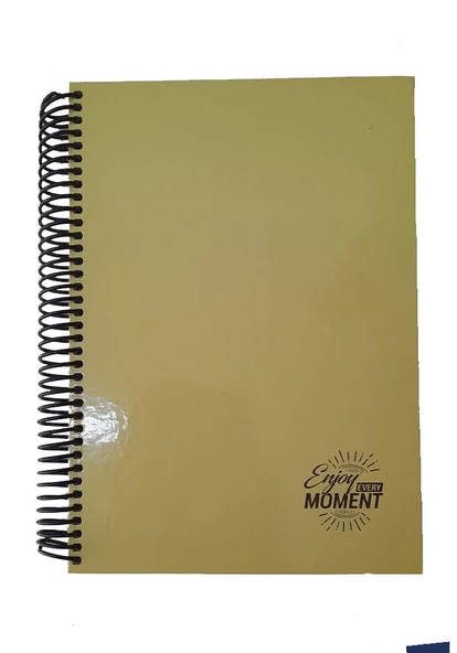 Sert Kapak Spralli Defter 120 Yaprak Çizgili 17X24 Orta Boy 1 Adet Enjoy Every Moment Sert Kapak Defter - 11