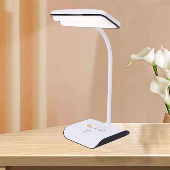 BUFFER® Şarjlı Oynar Esnek Başlıklı Dokunmatik 3 Farklı Modda Yanan Kaymaz Taban LED Masa Lambası - 2