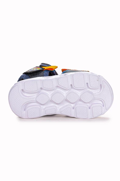 Kiko Kids 100 Işıklı Kız/Erkek Çocuk Cırtlı Sandalet Ayakkabı 100 Füme - 5