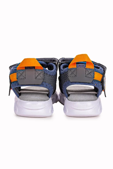 Kiko Kids 100 Işıklı Kız/Erkek Çocuk Cırtlı Sandalet Ayakkabı 100 Füme - 4