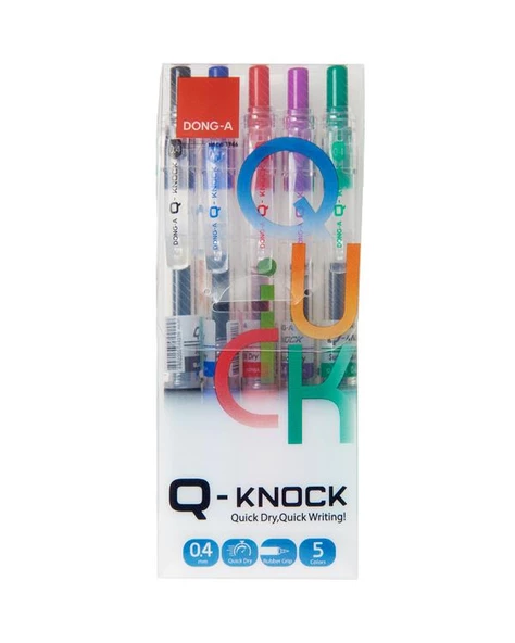 Dong A Q Knock 0.4 mm Jel Kalem 5 Renk