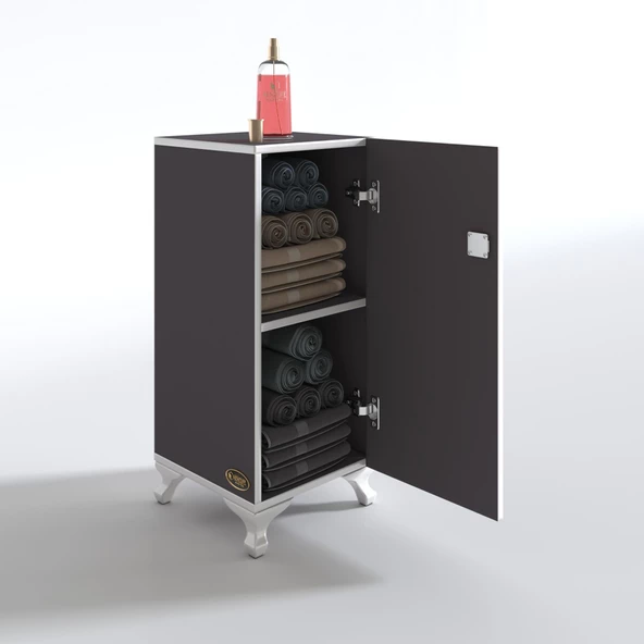 Kenzlife kilitli dolap rana39 gri 68*39*39 banyo dolabı hazır mutfak ofis kiler kitaplık evrak ayaklı - Resim 3