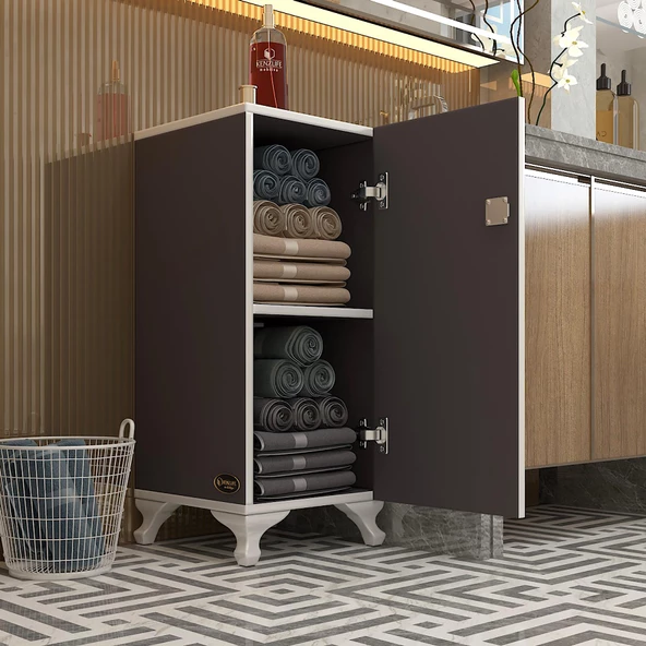 Kenzlife kilitli dolap rana39 gri 68*39*39 banyo dolabı hazır mutfak ofis kiler kitaplık evrak ayaklı