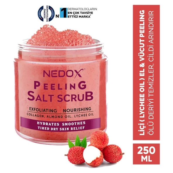 NEDOX Liçi (LYCHEE OİL) Besleyici, Arındırıcı Ve Nemlendirici El & Vücut Peelingi 250 ml