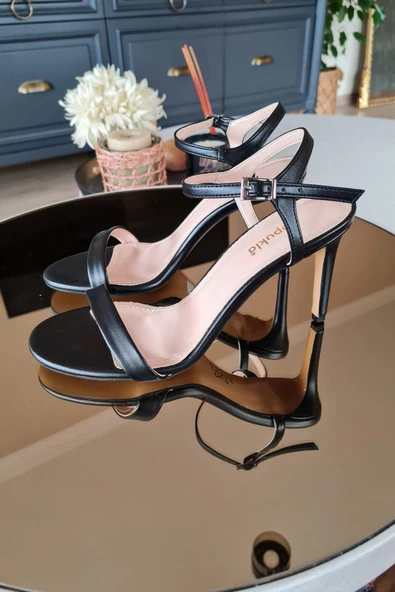 036 1100 DR Topukla Kadın Tek Bant Topuklu Abiye Ayakkabı - Resim 11