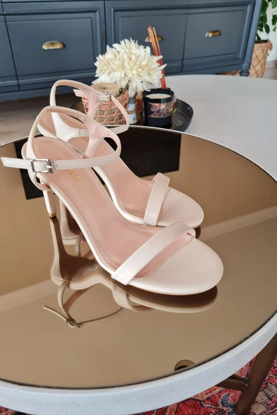 036 1100 DR Topukla Kadın Tek Bant Topuklu Abiye Ayakkabı - Resim 4