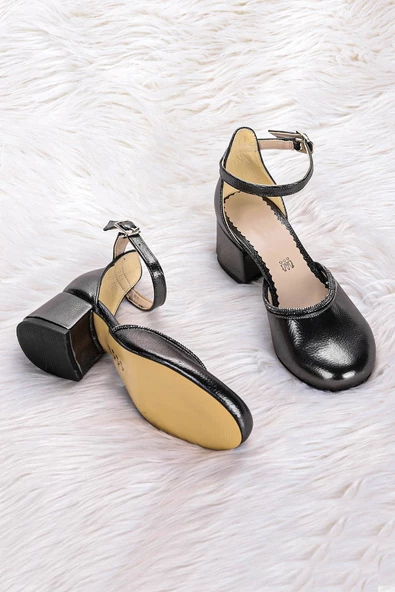 Kiko Kids Ressa Çupra Taşlı Kız Çocuk 5 Cm Topuklu Sandalet Abiye Ayakkabı Platin - 2