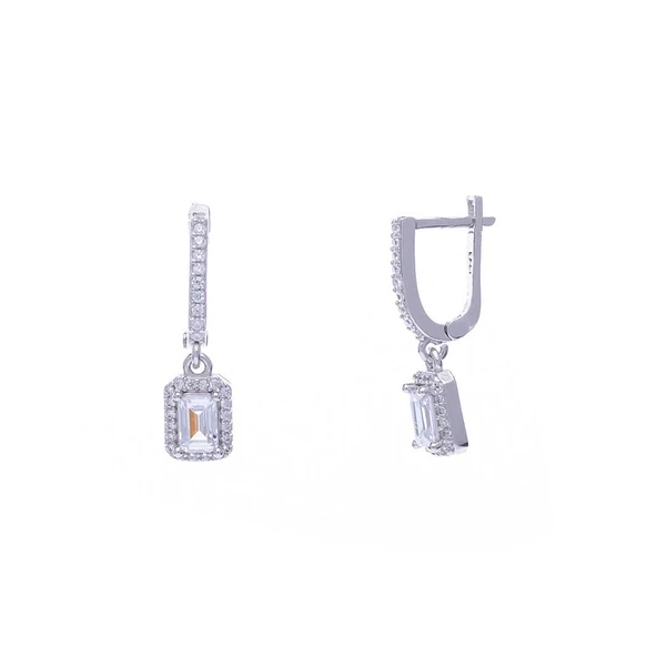 4-6 mm Baget Taşlı 925 Ayar Gümüş Kadın Takı Seti - 5