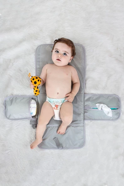 Bej Koala Bebek Alt Açma Minderi Bakım Çantası - 6