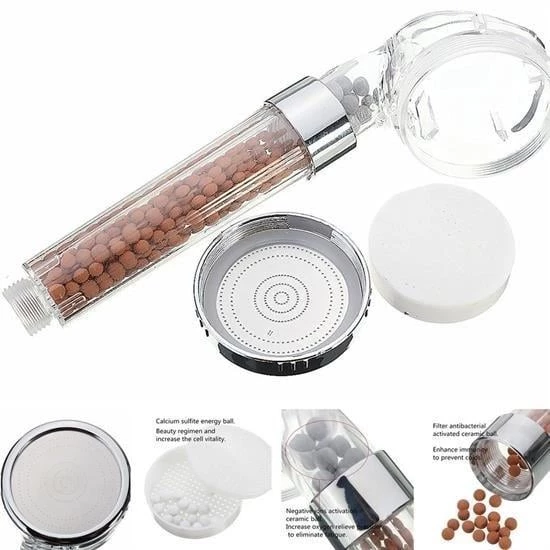 BUFFER® %50 Su Tasarruflu ve Arıtmalı Doğal Taşlı Banyo El Duş Başlığı - 7