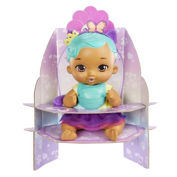 My Garden Baby Yavru Kedi Bebeğimin Bakım Zamanı - Mavi Saçlı Bebek (30 Cm), Tekrar Kullanılabilen Bebek Bezi, Önlüğü, Biberonu ve Aksesuarlarıyla, 3 Yaş ve Üzeri - 5