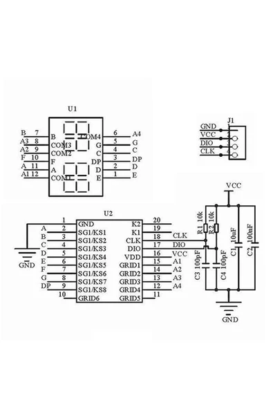 Arduino 4 Digit 7 Segment Ekran Modül TM1637 - 8