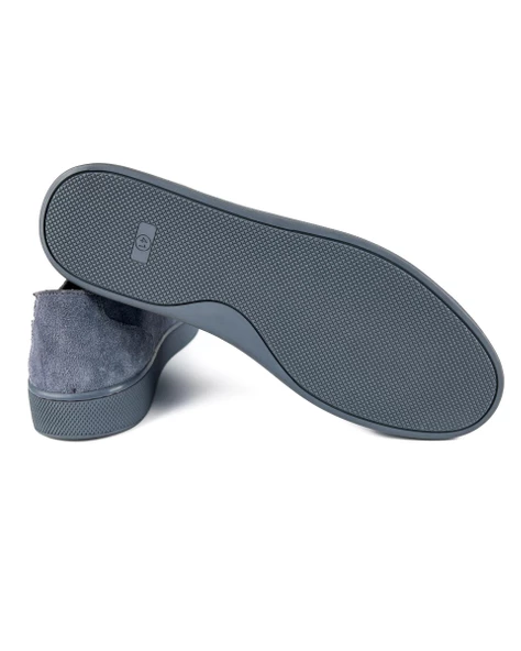 Scrambler Gri Hakiki Süet Deri Erkek Spor (Sneaker) Ayakkabı - Resim 3