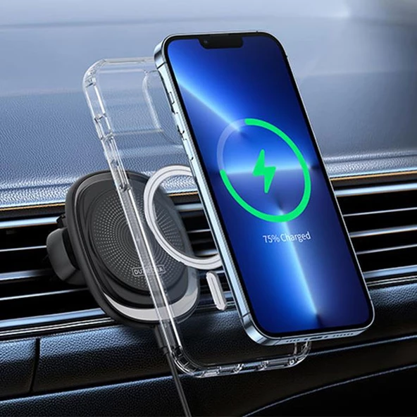Polham 15W Magsafe İphone 13, 13 Pro, 13 Pro Max Serisi Kablosuz Şarjlı Araç İçi Telefon Tutucu - 5
