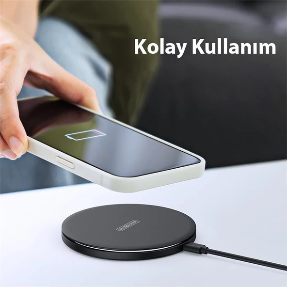 Polham 15W Ultra İnce Kablosuz Şarj Cihazı, Qİ Sertifikalı Isınmaz Akım Korumalı Kablosuz Şarj Aleti - 3