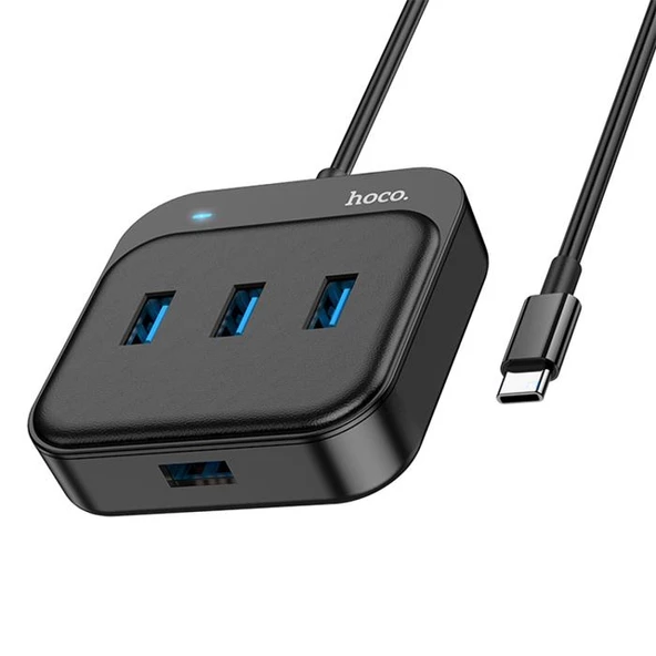 Polham 4in1 20CM Kablolu Type C To 4x USB 3.0 Çoğaltıcı Çevirici Adaptör, Led Göstergeli USB HUB - 4