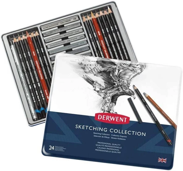 Derwent Sketching Collection 24'lü Eskiz Çizim Seti / 34306