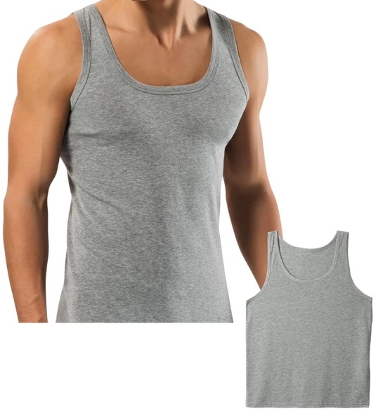 2 ADET ERKEK 100 PAMUK ASKILI KLASİK ATLET - 9