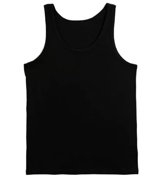 2 ADET ERKEK 100 PAMUK ASKILI KLASİK ATLET - 6