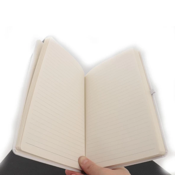 Termo Deri Mutlu Çift Desenli Lastikli Defter - 10