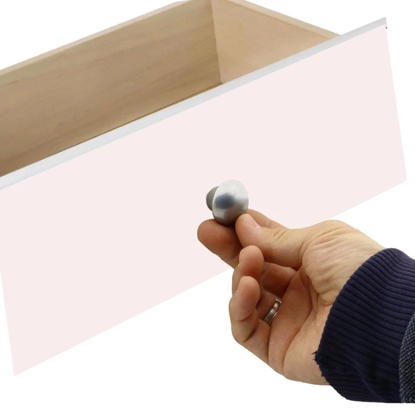 Mantar Düğme Kulp Çekmece Dolap Kapak Kulpu Kulbu Krom Tek Vidalı Metal Kulpları (10 ADET) - 2