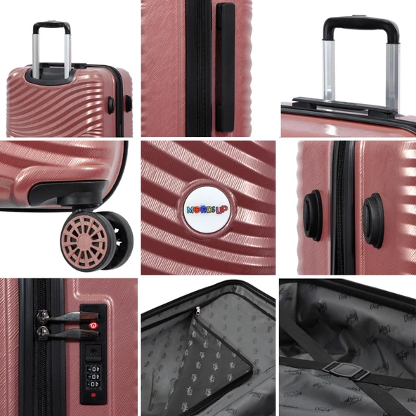 Biggdesign Moods Up Rosegold 3'lü Valiz seti - 7
