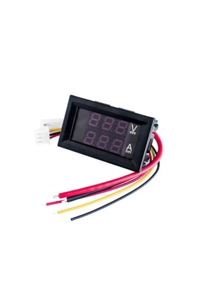Dijital Dual Voltmetre Ampermetre Volt Akım Ölçer DC 0-100V 10A - Resim 2