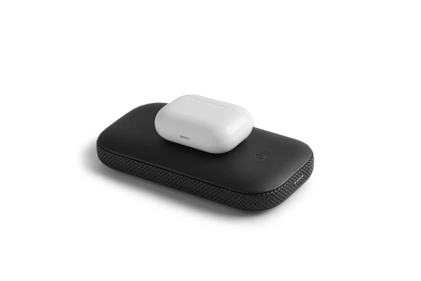 Lexon Powersound Deri Kablosuz Şarj Cihazı ve Bluetooth Hoparlör- Siyah - 4