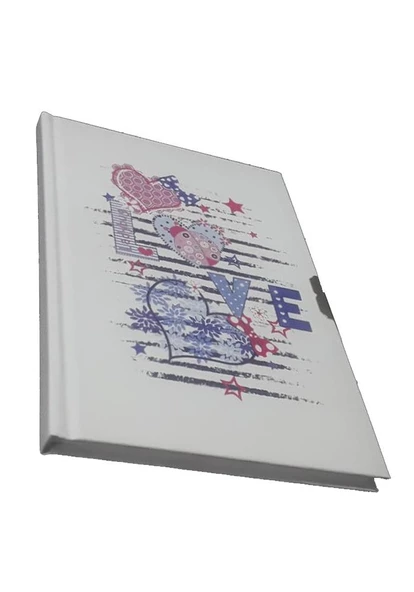 Hatıra Defteri Kilitli Kız Modeli Günlük Defteri Mikro Sert Kapak 100 Yaprak Çizgili 1 Adet - 3