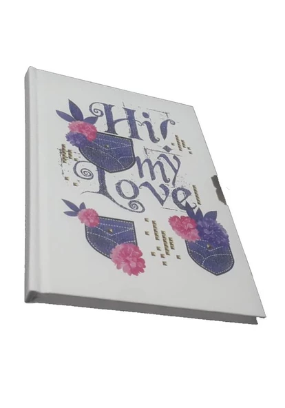 Hatıra Defteri Kilitli Kız Modeli Günlük Defteri Mikro Sert Kapak 100 Yaprak Çizgili 1 Adet - 9